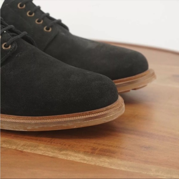 Clarks Mens Foxwell Hall Oxfords Shoes Black Suede Lace Up Lug Sole Size 8.5M main image 8
